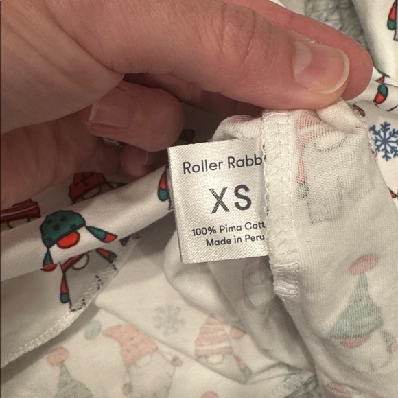 Roller Rabbit Kids Pajama Set - Festive White with Red and Green - Picture 2 of 2